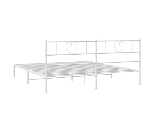 Estructura cama sin colchón con cabecero metal blanco 183x213cm