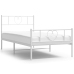 Estructura cama sin colchón con estribo metal blanco 75x190 cm