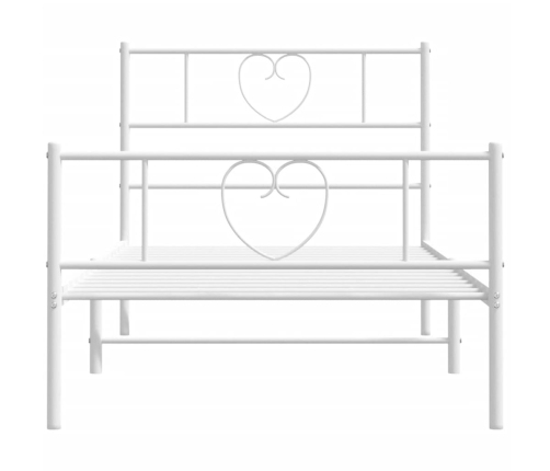 Estructura cama sin colchón con estribo metal blanco 75x190 cm