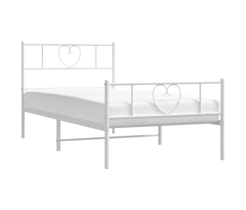 Estructura cama sin colchón con estribo metal blanco 80x200 cm