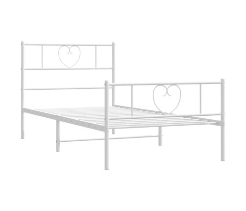 Estructura cama sin colchón con estribo metal blanco 80x200 cm