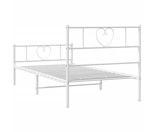 Estructura cama sin colchón con estribo metal blanco 90x190 cm