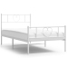 Estructura cama sin colchón con estribo metal blanco 100x190 cm