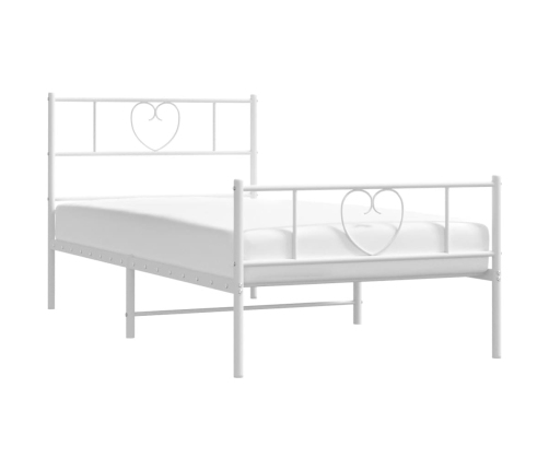 Estructura cama sin colchón con estribo metal blanco 100x190 cm