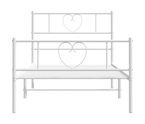 Estructura cama sin colchón con estribo metal blanco 100x190 cm