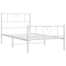 Estructura cama sin colchón con estribo metal blanco 100x190 cm