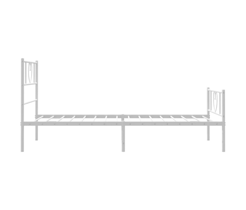 Estructura cama sin colchón con estribo metal blanco 100x190 cm