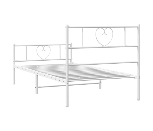 Estructura cama sin colchón con estribo metal blanco 100x190 cm
