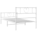 Estructura cama sin colchón con estribo metal blanco 100x190 cm