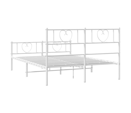 Estructura cama sin colchón con estribo metal blanco 135x190 cm