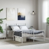 Estructura cama sin colchón con estribo metal blanco 135x190 cm