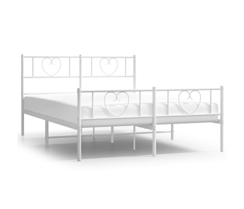 Estructura cama sin colchón con estribo metal blanco 150x200 cm