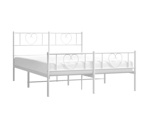 Estructura cama sin colchón con estribo metal blanco 150x200 cm