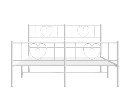 Estructura cama sin colchón con estribo metal blanco 150x200 cm