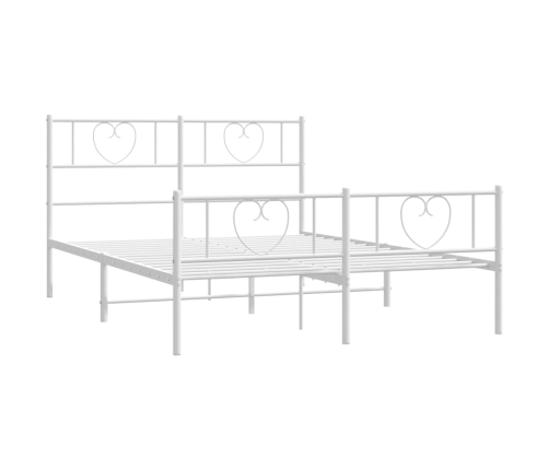 Estructura cama sin colchón con estribo metal blanco 150x200 cm