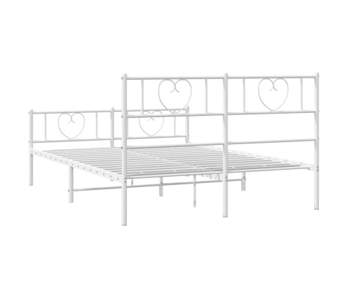 Estructura cama sin colchón con estribo metal blanco 150x200 cm