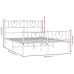 Estructura cama sin colchón con estribo metal blanco 150x200 cm