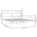 Estructura cama sin colchón con estribo metal blanco 150x200 cm