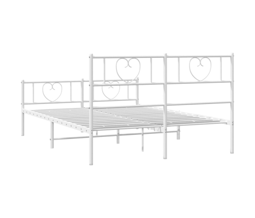 Estructura cama sin colchón con estribo metal blanco 160x200 cm