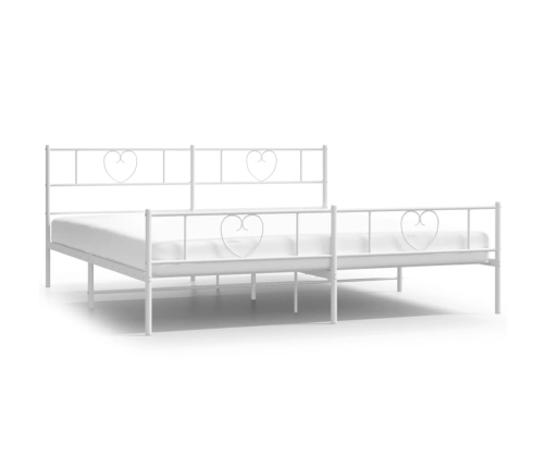 Estructura cama sin colchón con estribo metal blanco 180x200 cm