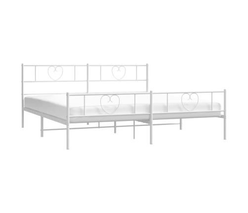 Estructura cama sin colchón con estribo metal blanco 180x200 cm