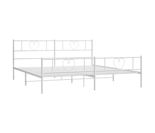 Estructura cama sin colchón con estribo metal blanco 180x200 cm