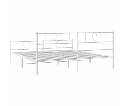 Estructura cama sin colchón con estribo metal blanco 200x200 cm