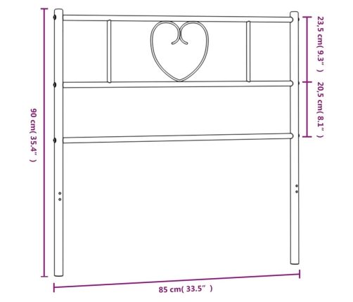 Cabecero de metal blanco 80 cm