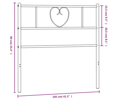 Cabecero de metal blanco 100 cm