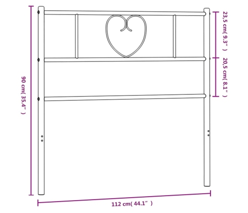 Cabecero de metal blanco 107 cm