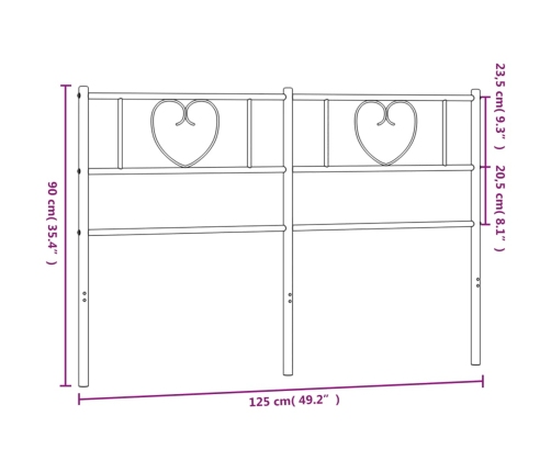 Cabecero de metal blanco 120 cm