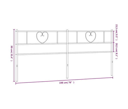 Cabecero de metal blanco 193 cm