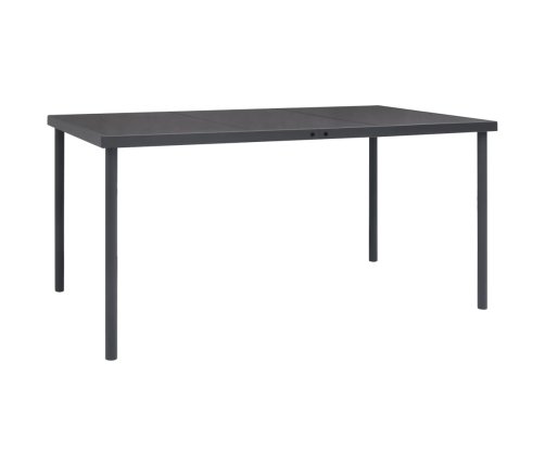 Juego de comedor para jardín 5 piezas acero y textilene negro