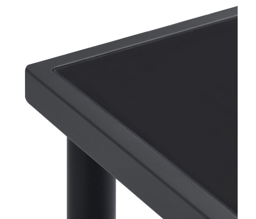 Juego de comedor para jardín 9 piezas acero y textilene negro