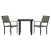 Juego de comedor para jardín 3 piezas acero y textilene negro