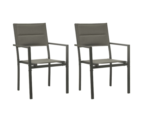 Juego de comedor para jardín 3 piezas acero y textilene negro