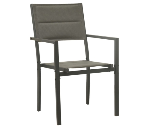 Juego de comedor para jardín 3 piezas acero y textilene negro