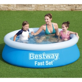 Bestway Piscina hinchable Fast Set redonda azul 183x51 cm