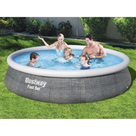 Bestway Piscina hinchable Fast Set con bomba 396x84 cm