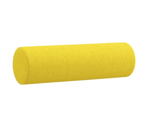 Sofá de 2 plazas con cojines tela amarillo claro 140 cm