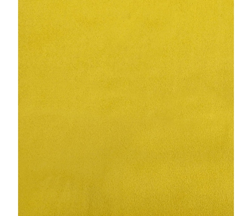 Sofá de 2 plazas con cojines terciopelo amarillo 120 cm