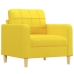 Sillón con taburete tela amarillo claro 60 cm