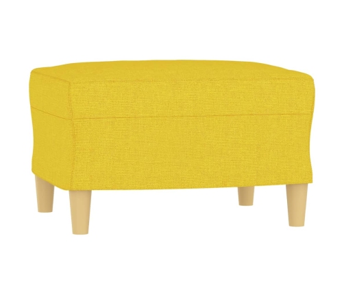 Sillón con taburete tela amarillo claro 60 cm