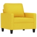 vidaXL Sillón con taburete tela amarillo claro 60 cm