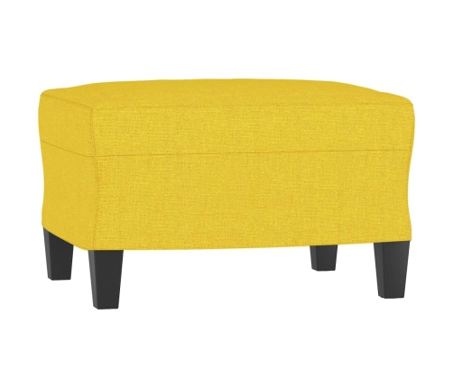 vidaXL Sillón con taburete tela amarillo claro 60 cm