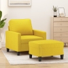 vidaXL Sillón con taburete tela amarillo claro 60 cm