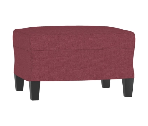 Sillón con taburete tela rojo tinto 60 cm