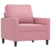 Sillón con taburete terciopelo rosa 60 cm