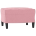 Sillón con taburete terciopelo rosa 60 cm