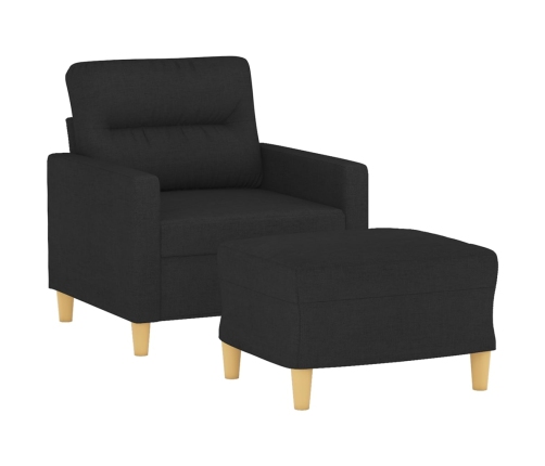 Sillón con taburete tela negro 60 cm